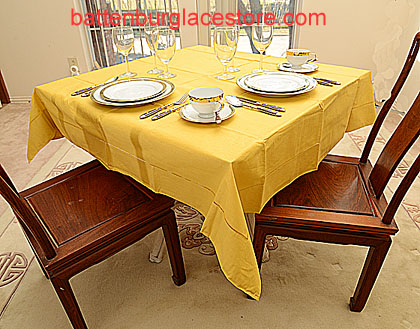 Square Tablecloth HONEY GOLD color 54 inches square. - Click Image to Close